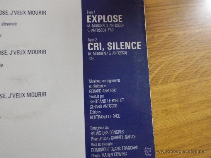 Discos de vinilo: ALIX MORGEN. EXPLOSE CRI, SILENCE.MAXI 12 - Foto 3