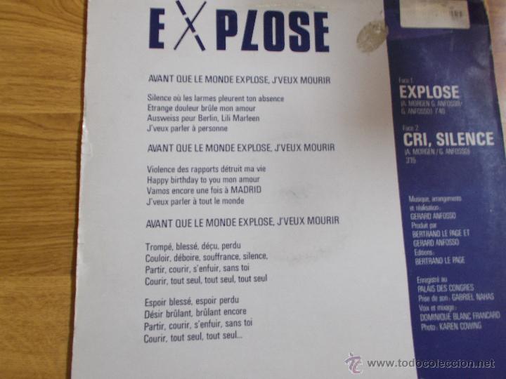 Discos de vinilo: ALIX MORGEN. EXPLOSE CRI, SILENCE.MAXI 12 - Foto 4