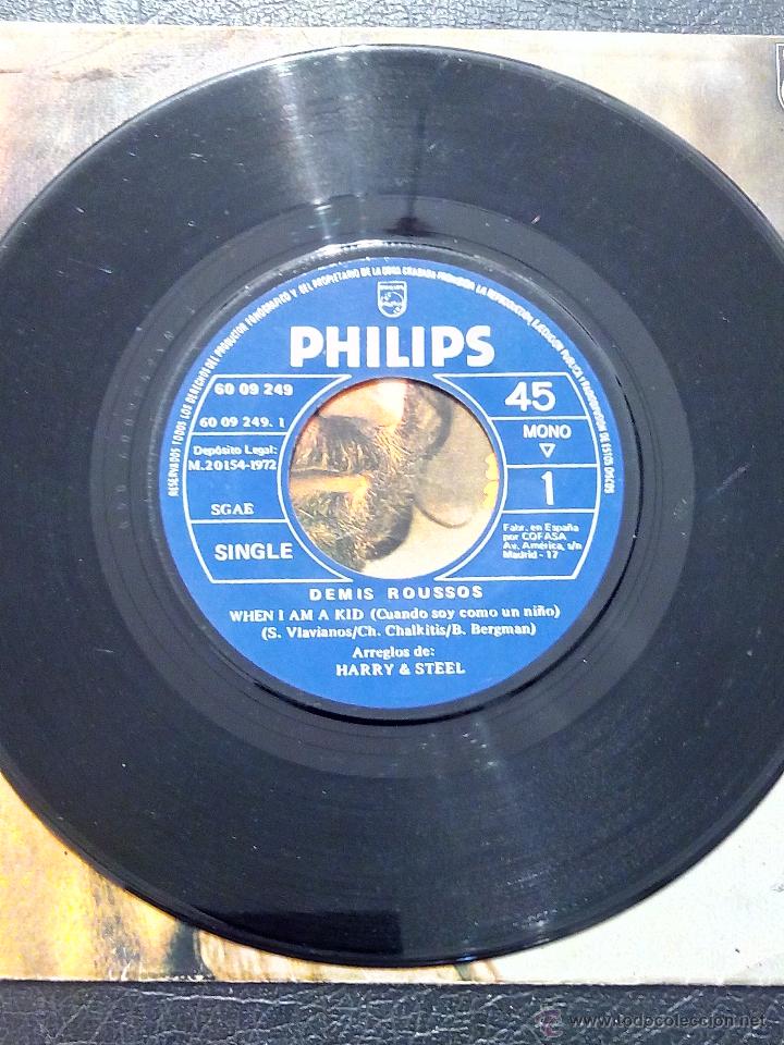 Discos de vinilo: SINGLE DEMIS ROUSSOS - WHEN I AM A KID - PHILIPS 1972. - Foto 3