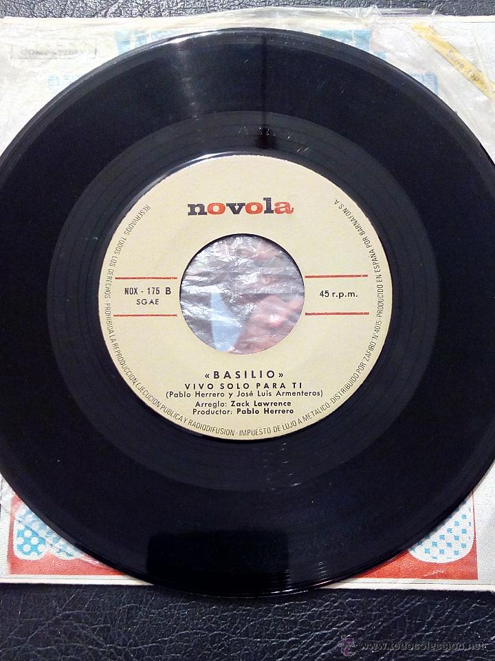 Discos de vinilo: SINGLE BASILIO - VE CON &Eacute;L - NOVOLA 1972. - Foto 6