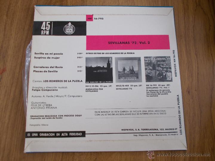 Discos de vinilo: LOS HERMANOS REYES. FERIA DE SEVILLA  EPS - Foto 2