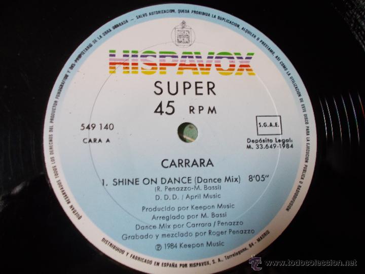 Discos de vinilo: CARRARA. SHINE ON DANCE MAXI 12 - Foto 3