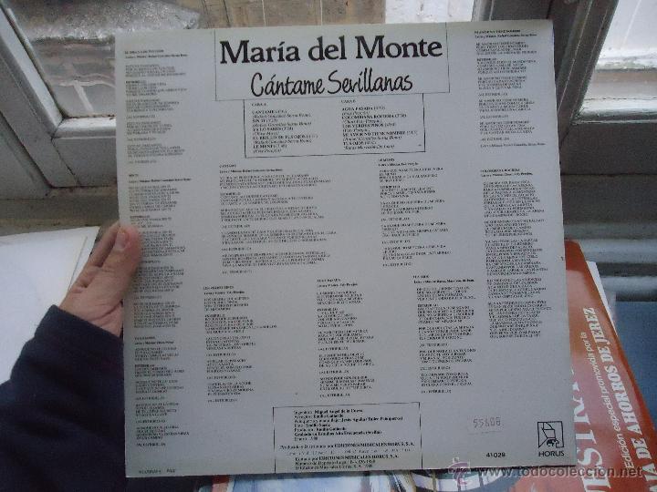 Discos de vinilo: disco vinilo lp - maria del monte sevillanas - Foto 2