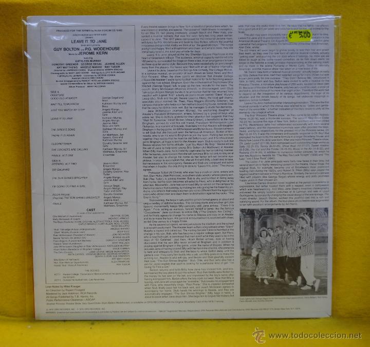 Discos de vinilo: JEROME KERN - LEAVE IT TO JANE - BSO - LP - Foto 2