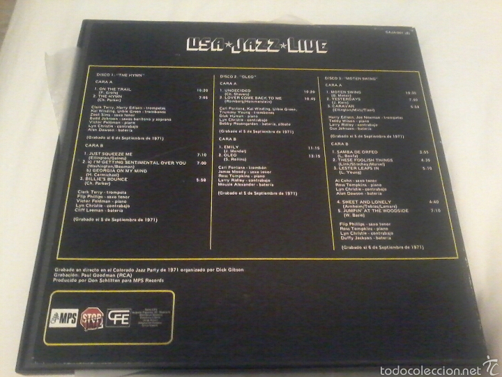 Discos de vinilo: Usa Jazz Live box 3 LP como nuevo - Foto 2
