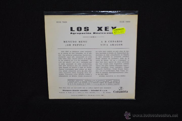 Discos de vinilo: LOS XEY - MENUDO MENU +3 - EP - Foto 2