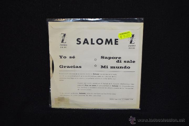 Discos de vinilo: SALOME - YO SE +3 - EP - Foto 2