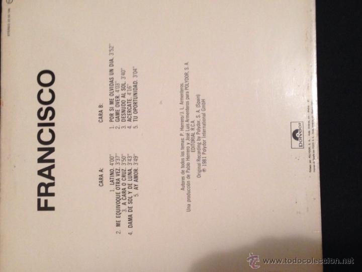 Discos de vinilo: Disco vinilo lp Francisco latino - Foto 2