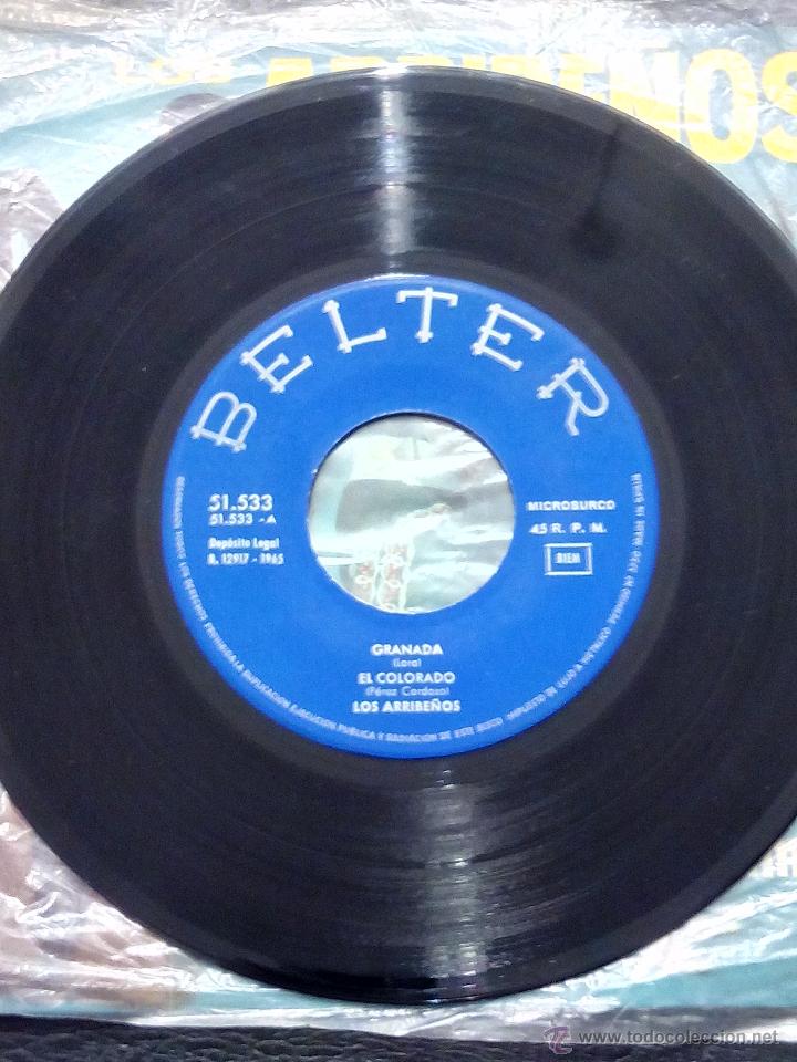 Discos de vinilo: EP LOS ARRIBE&Ntilde;OS - GRANADA - EL COLORADO.... + 2 - BELTER 1965. - Foto 5