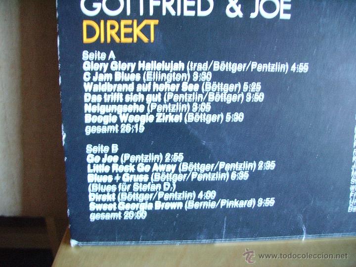 Discos de vinilo: GOTTFRIED B&Ouml;TTGER & JOE PENTZLIN ---- DIREKT - Foto 2