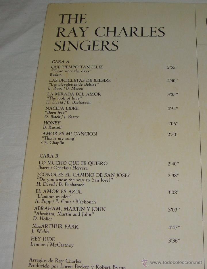 Discos de vinilo: LP. The Ray Charles Singers. Excelente estado. - Foto 3