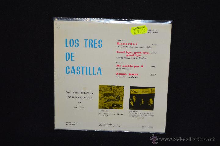 Discos de vinilo: LOS 3 DE CASTILLA - RECORDAR +3 - EP - Foto 2