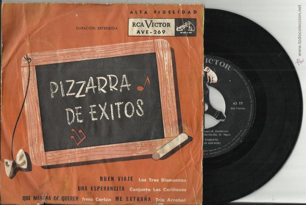Disques de vinyle: pizzarra de exitos ep irma carlon-trio arrabal-los tres diamantes-conjunto los cari&ntilde;osos.argentina