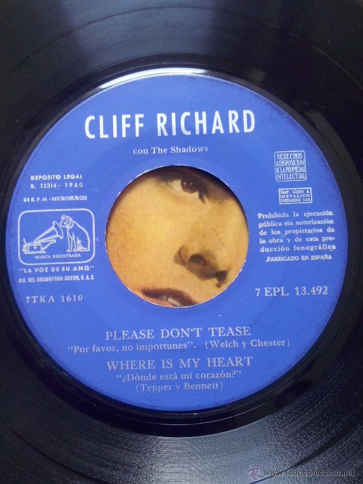 Discos de vinilo: cliff richard- please dont tease +3- ep 1960 - Foto 3