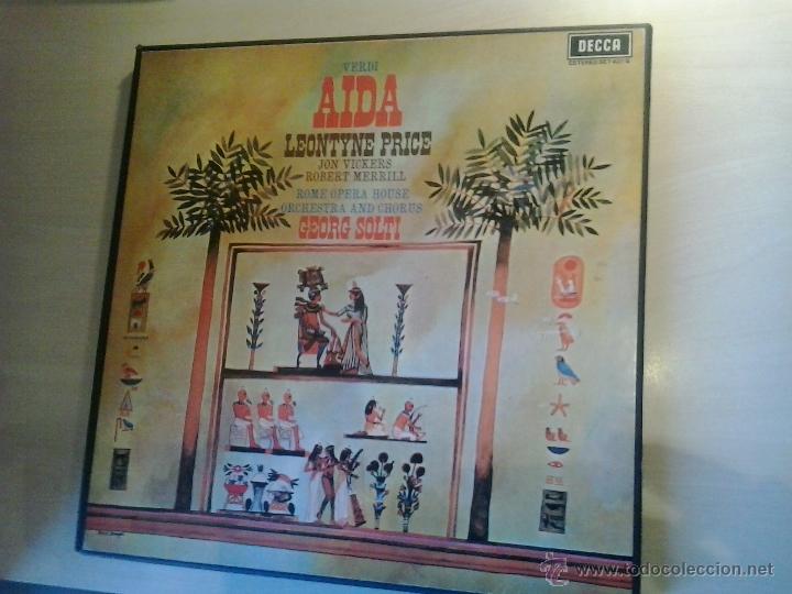 Discos de vinilo: VERDI: AIDA. SOLTI. DECCA. 3 LP CON LIBRETO. - Foto 1