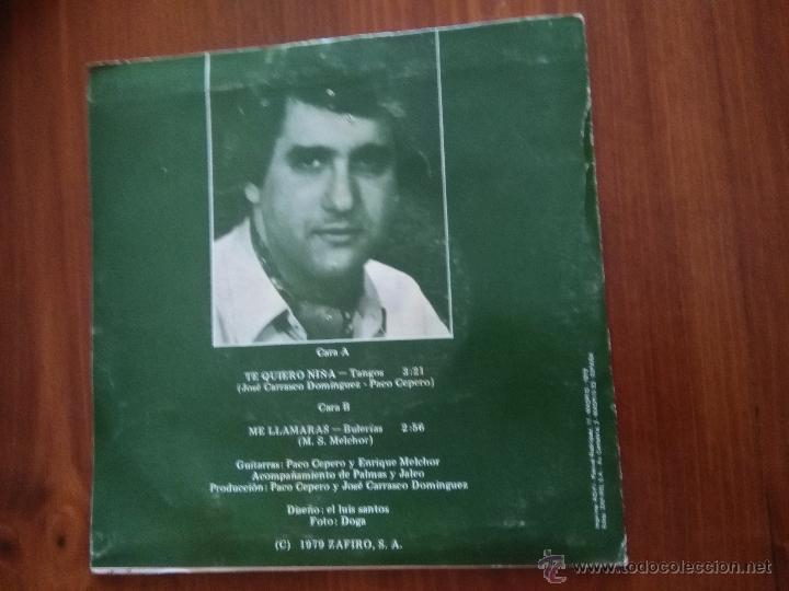 Discos de vinilo: CHIQUETETE,,, TE QUIERO NI&Ntilde;A............ - Foto 2