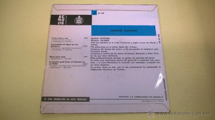 Discos de vinilo: Jacques dutronc.Y yo,y yo,y yo.EP.ESPA&Ntilde;A 1966.HISPAVOX.DISQUES VOGUE. - Foto 2