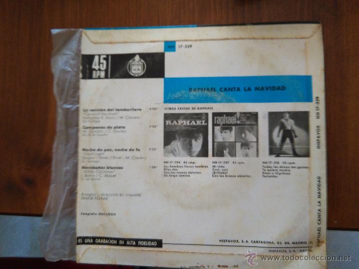 Discos de vinilo: Raphael - Canta la navidad (Hispavox, 1965) - Foto 2