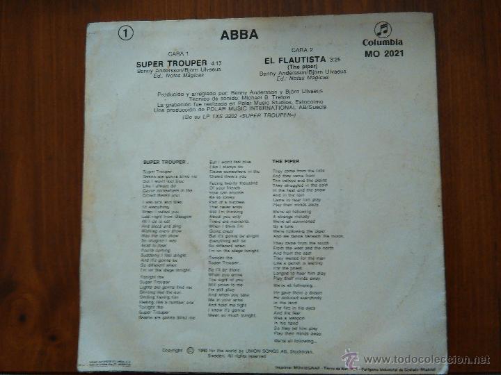 Discos de vinilo: ABBA - Super Trouper / The Piper - Foto 2