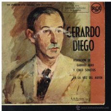 Discos de vinilo: GERARDO DIEGO - VISITACIÓN DE GABRIEL MIRÓ (DOS PARTES) / CINCO SONETOS - EP - SIN FECHA
