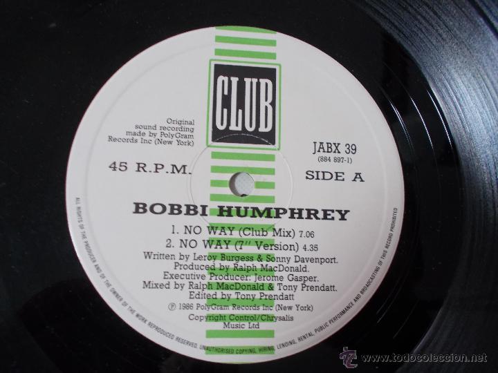 Discos de vinilo: BOBBI HUMPHREY NO WAY. MAXI 12 - Foto 2