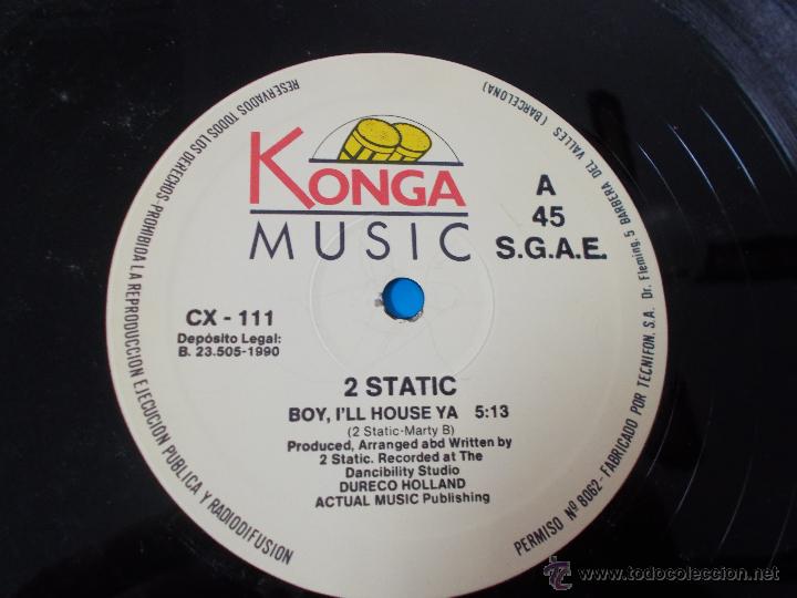 Discos de vinilo: 2 STATIC. BOY I&acute;LL HOUSE YA.  MAXI 12 - Foto 2