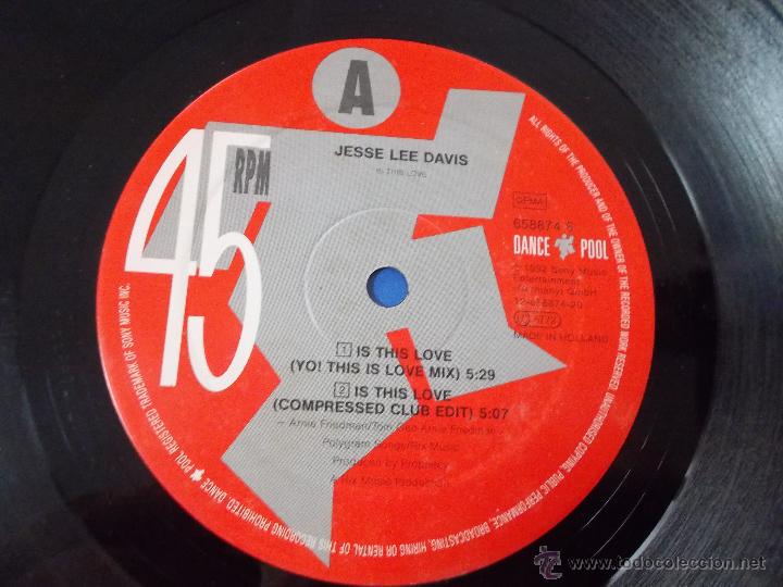 Discos de vinilo: JESSE LEE DAVIS. IS THIS LOVE MAXI 12 - Foto 2