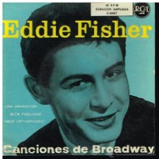 Discos de vinilo: EDDIE FISHER - CANCIONES DE BROADWAY - TARDE PEREZOSA / HECHIZADO POR TI +2 - EP 195? O 196?. Lote 71013290
