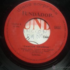 Discos de vinilo: SINGLE FUNDADOR CON CARATULA CANCION ESPAÑOLA EP 1965 VER FOTOS. Lote 52924909