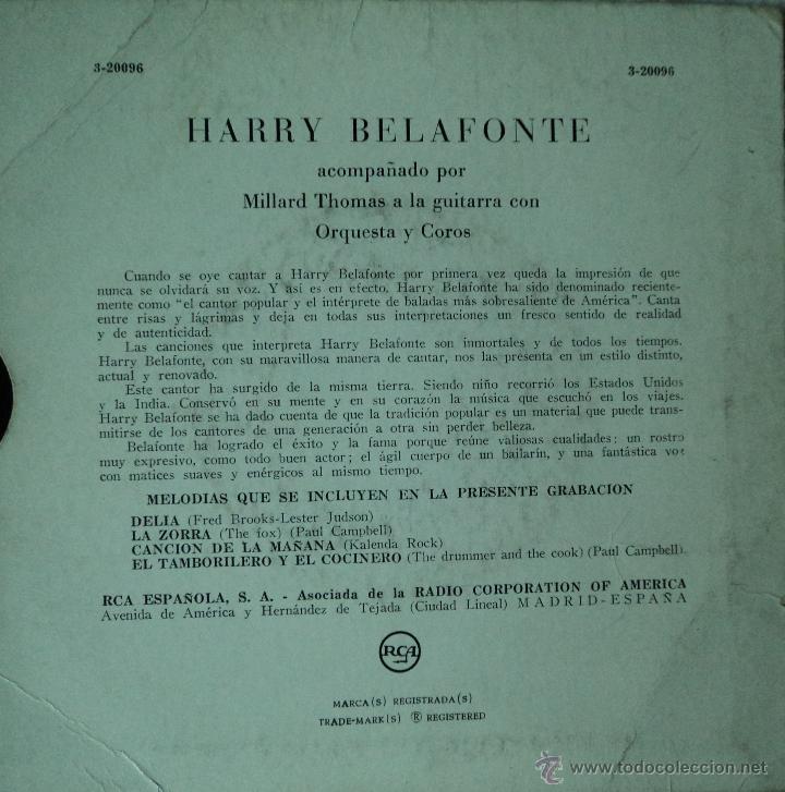 Discos de vinilo: Harry Belafonte - Delia - Edici&oacute;n de Espa&ntilde;a - Foto 2