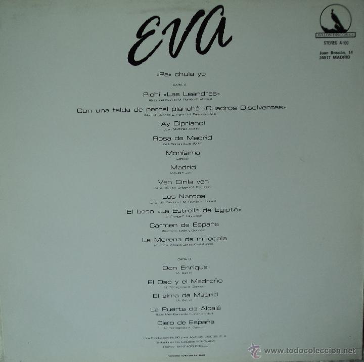 Discos de vinilo: Eva - Pa chula yo - Edici&oacute;n de 1986 de Espa&ntilde;a - Foto 2