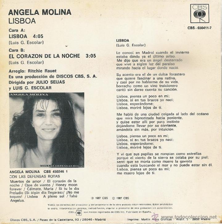 Discos de vinilo: angela molina - lisboa - single - Foto 2