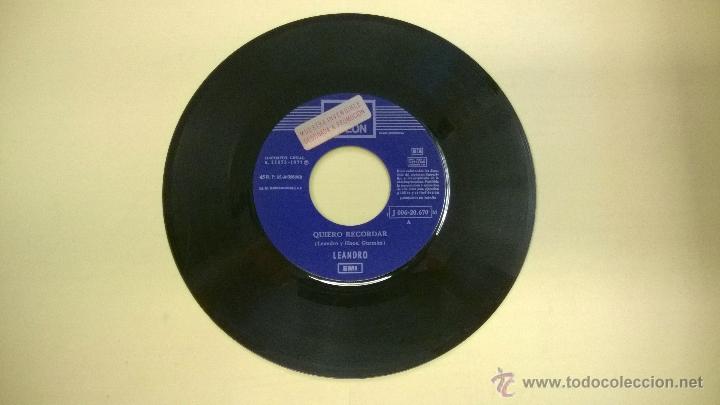Discos de vinilo: Leandro.Quiero recordar.SINGLE.ESPA&Ntilde;A 1971.EMI-ODEON. - Foto 3