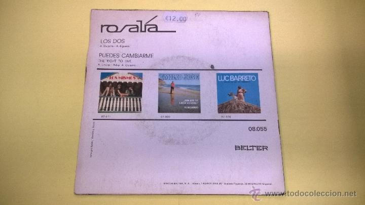 Discos de vinilo: Rosalia.Los dos.SINGLE.ESPA&Ntilde;A 1971.BELTER. - Foto 2