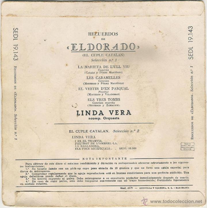 Discos de vinilo: recuerdos de eldorado - el cuple catalan - EP - Foto 2