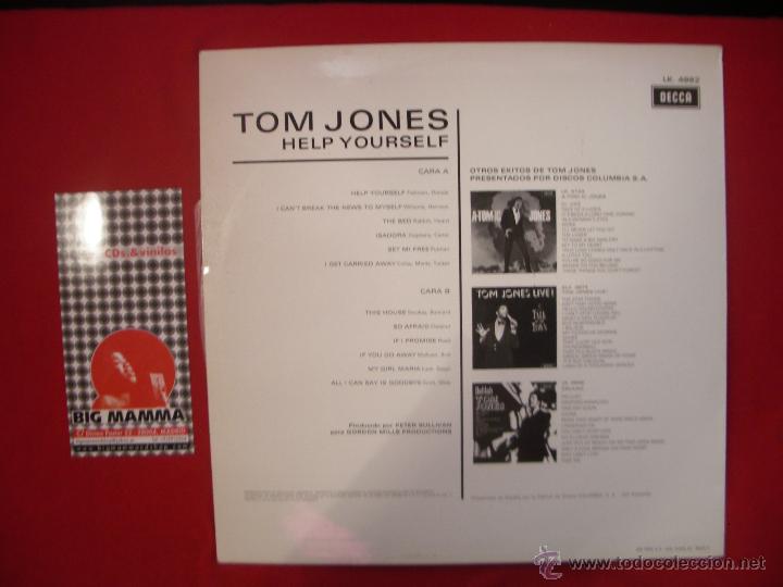 Discos de vinilo: TOM JONES- HELP YOURSELF. ORIGINAL ESPA&Ntilde;OL 1969. - Foto 2