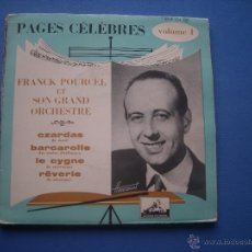 Discos de vinilo: FRANCK POURCEL. PAGINAS CELEBRES Nº 1. CZARDAS + 3. EP. LA VOZ DE SU AMO 1958. Lote 53057478