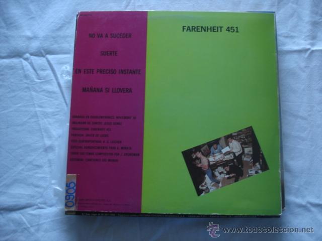 Discos de vinilo: Farenheit 451 No Va A Suceder - Foto 2