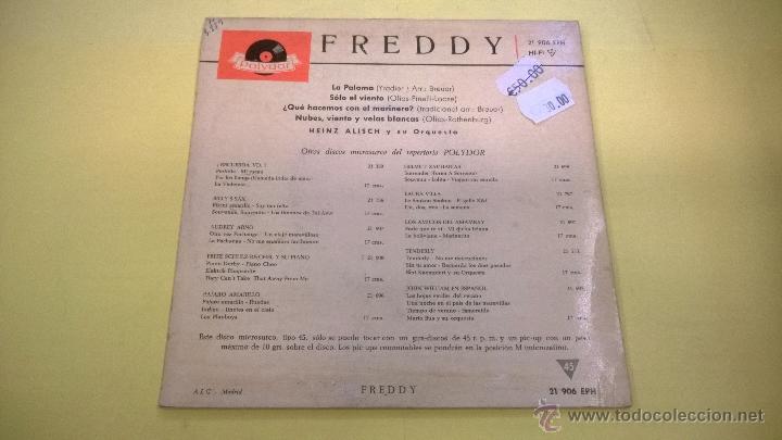 Discos de vinilo: Freddy.La paloma.EP.ESPA&Ntilde;A 1961.POLYDOR. - Foto 2