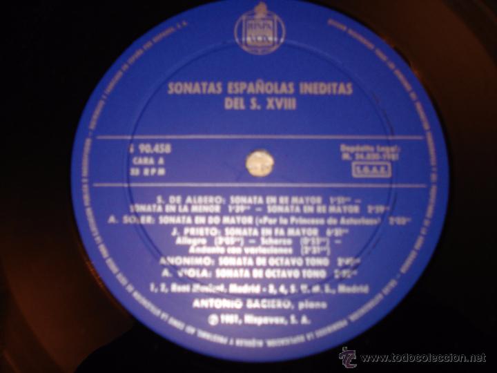 Discos de vinilo: SONATAS INEDITAS ESPA&Ntilde;OLAS S XVIII - Foto 2