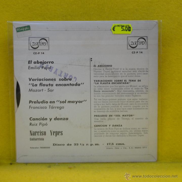 Discos de vinilo: NARCISO YEPES - CANCIONES Y DANZA - SINGLE - Foto 2