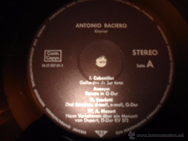 Discos de vinilo: ANTONIO BACIERO - KLAVIER - Foto 3