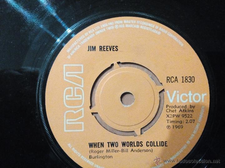 Discos de vinilo: jim reeves when two worlds collide single u.k. 1969 - Foto 1