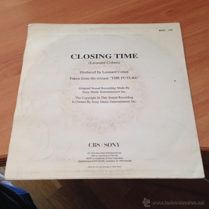 Discos de vinilo: LEONARD COHEN (CLOSING TIME) SINGLE ESPA&Ntilde;A 1992 (EPI19) - Foto 3