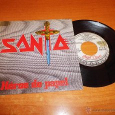 Discos de vinilo: SANTA HEROE DE PAPEL / REENCARNACION SINGLE VINILO PROMO 1984 CHAPA DISCOS JERONIMO RAMIRO SANCHEZ