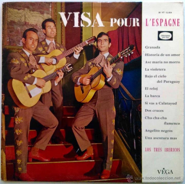 Vinyl records: LOS TRES IB&Eacute;RICOS, VISA POUR L'ESPAGNE - LP EDICI&Oacute;N FRANCESA