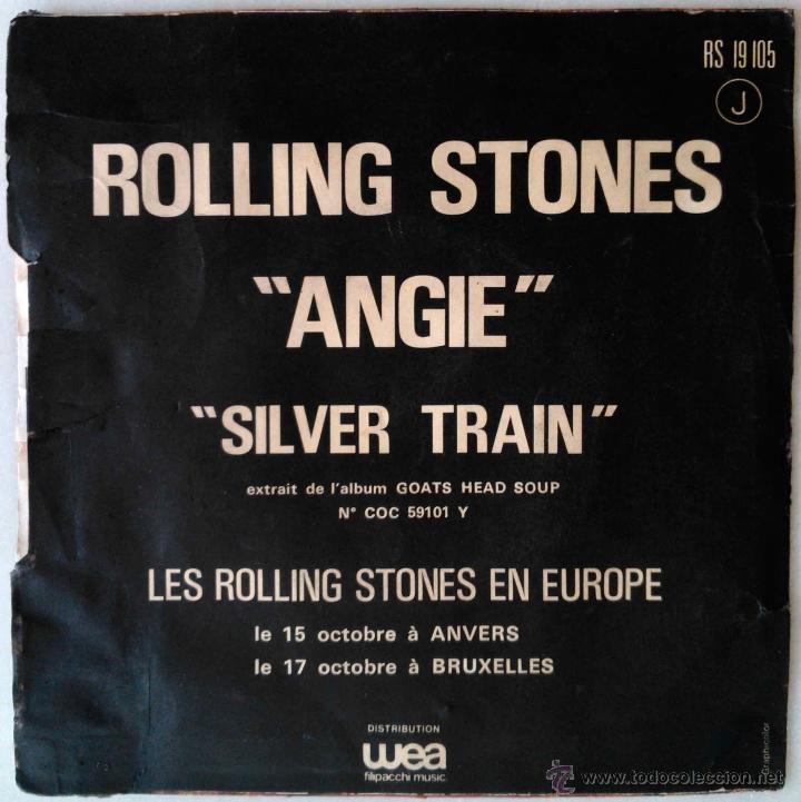 Discos de vinilo: THE ROLLING STONES, ANGIE - SINGLE FRANCIA - Foto 2