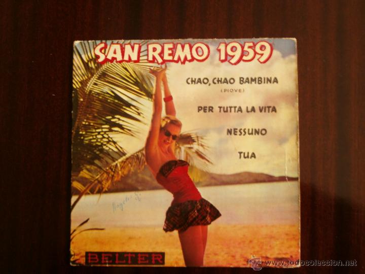 Disques de vinyle: FESTIVAL SAN REMO 1959 CHAO CHAO BAMBINA GIANNI ROTINO