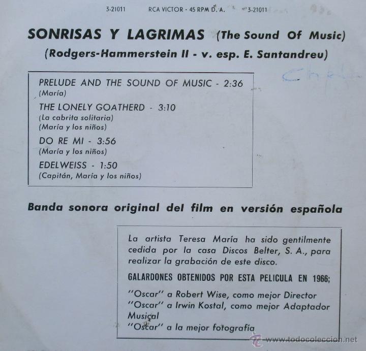 Discos de vinilo: SONRISAS Y LAGRIMAS -EN ESPA&Ntilde;OL - Foto 2