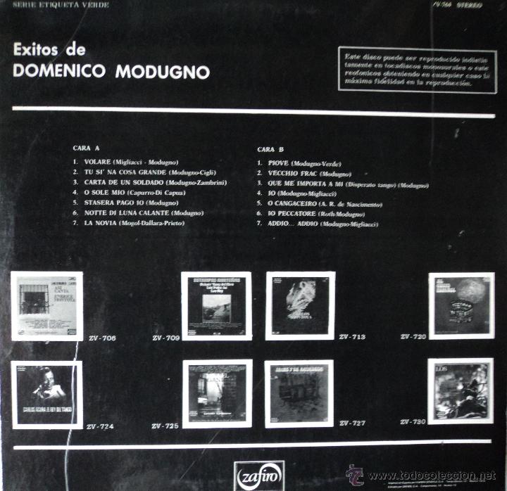 Discos de vinilo: Domenico Modugno - Sus Exitos - Edici&oacute;n de 1973 de Espa&ntilde;a - Foto 2